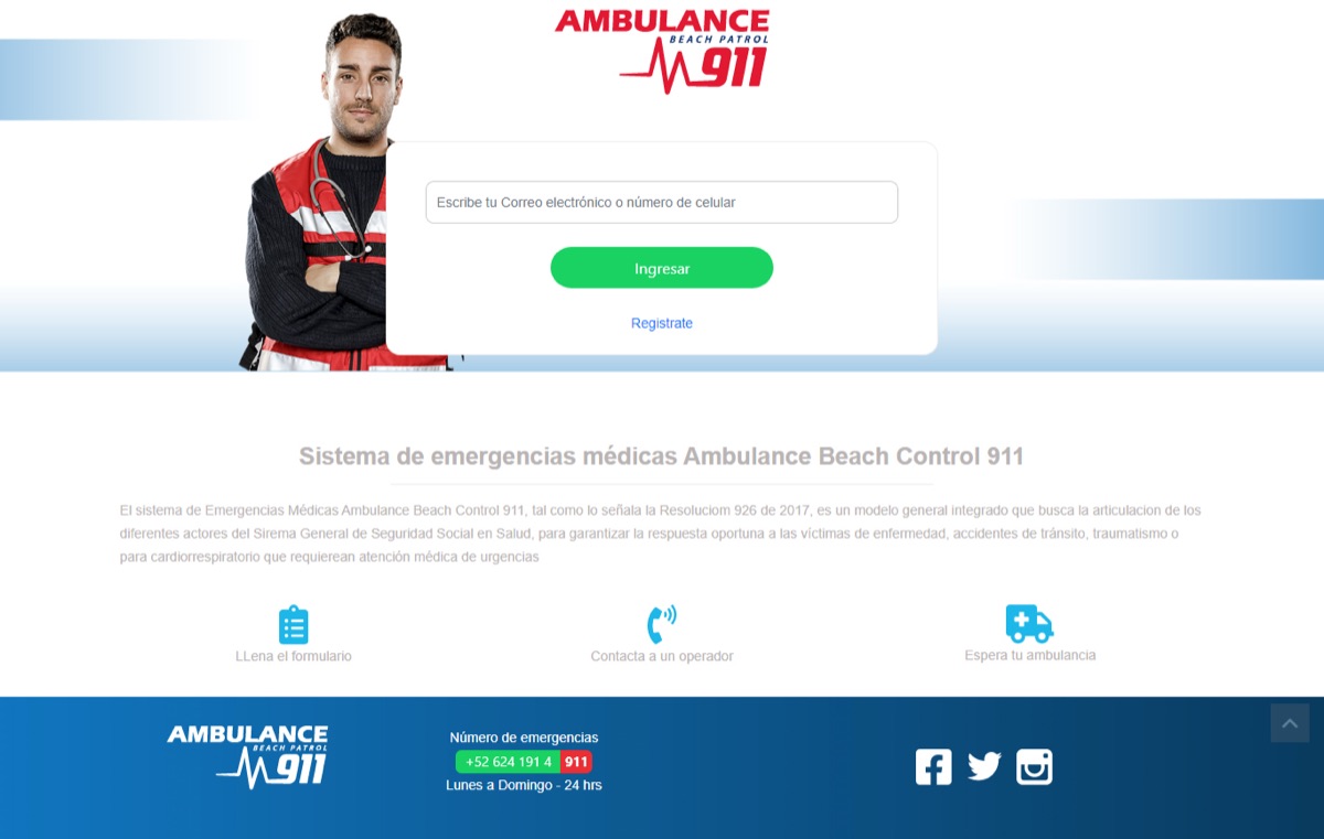 Plataforma web para ambulancias y emergencias